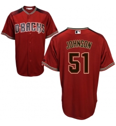 Men's Majestic Arizona Diamondbacks #51 Randy Johnson Replica Red Alternate Cool Base MLB Jersey