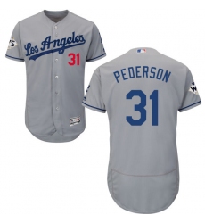 Men's Majestic Los Angeles Dodgers #31 Joc Pederson Authentic Grey Road 2017 World Series Bound Flex Base MLB Jersey