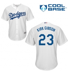 Men's Majestic Los Angeles Dodgers #23 Kirk Gibson Replica White Home Cool Base MLB Jersey