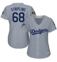 Women's Majestic Los Angeles Dodgers #74 Kenley Jansen Authentic Pink Fashion Cool Base 2018 World Series MLB Jersey