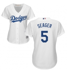 Women's Majestic Los Angeles Dodgers #5 Corey Seager Authentic White Home Cool Base MLB Jersey