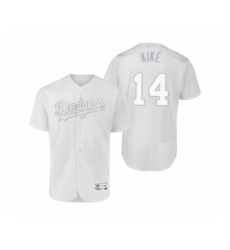Men's Los Angeles Dodgers #14 Enrique Hernandez Kiké White 2019 Players Weekend Authentic Jersey