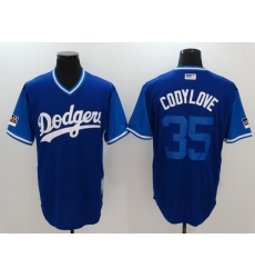 Men's Los Angeles Dodgers #35 Cody Bellinger Royal Codylove Royal Players Weekend Team Jersey