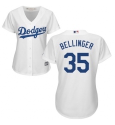 Women's Majestic Los Angeles Dodgers #35 Cody Bellinger Replica White Home Cool Base MLB Jersey