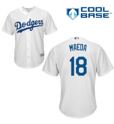 Men's Majestic Los Angeles Dodgers #18 Kenta Maeda Replica White Home Cool Base MLB Jersey