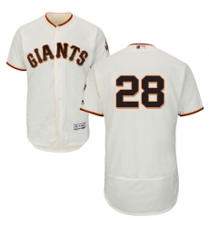 Men's Majestic San Francisco Giants #28 Buster Posey Cream Home Flex Base Authentic Collection MLB Jersey