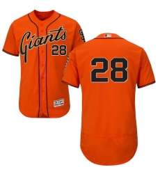 Men's Majestic San Francisco Giants #28 Buster Posey Orange Alternate Flex Base Authentic Collection MLB Jersey