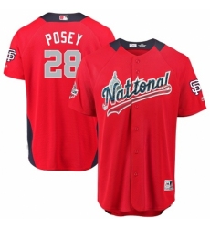 Youth Majestic San Francisco Giants #28 Buster Posey Game Red National League 2018 MLB All-Star MLB Jersey
