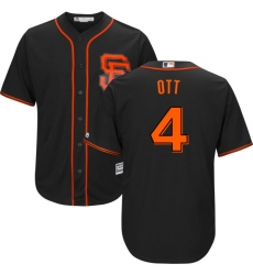Men's Majestic San Francisco Giants #4 Mel Ott Replica Black Alternate Cool Base MLB Jersey
