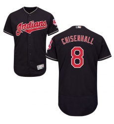 Men's Majestic Cleveland Indians #8 Lonnie Chisenhall Navy Blue Alternate Flex Base Authentic Collection MLB Jersey