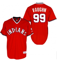 Men's Majestic Cleveland Indians #99 Ricky Vaughn Authentic Red 1974 Turn Back The Clock MLB Jersey