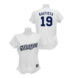 Women's Majestic Toronto Blue Jays #19 Jose Bautista Replica White MLB Jersey