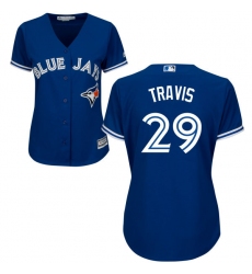 Women's Majestic Toronto Blue Jays #29 Devon Travis Authentic Blue Alternate MLB Jersey