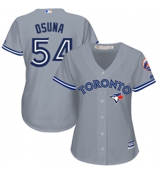 Women's Majestic Toronto Blue Jays #54 Roberto Osuna Replica Grey Road MLB Jersey