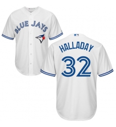 Youth Majestic Toronto Blue Jays #32 Roy Halladay Authentic White Home MLB Jersey