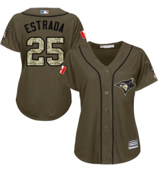 Women's Majestic Toronto Blue Jays #25 Marco Estrada Replica Green Salute to Service MLB Jersey