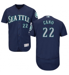 Men's Majestic Seattle Mariners #22 Robinson Cano Navy Blue Alternate Flex Base Authentic Collection MLB Jersey