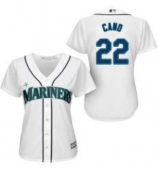 Women's Majestic Seattle Mariners #22 Robinson Cano Authentic White Home Cool Base MLB Jersey