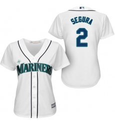 Women's Majestic Seattle Mariners #2 Jean Segura Authentic White Home Cool Base MLB Jersey