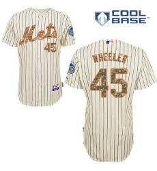 Men's Majestic New York Mets #45 Zack Wheeler Authentic Cream USMC Cool Base MLB Jersey