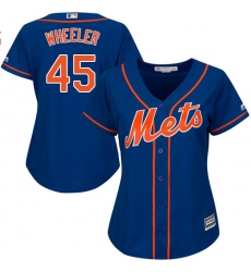 Women's Majestic New York Mets #45 Zack Wheeler Authentic Royal Blue Alternate Home Cool Base MLB Jersey