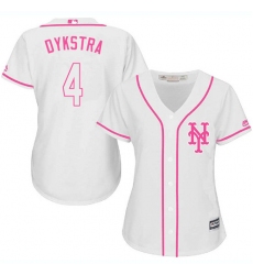 Women's Majestic New York Mets #4 Lenny Dykstra Authentic White Fashion Cool Base MLB Jersey