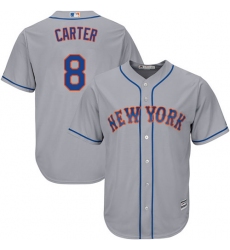 Youth Majestic New York Mets #8 Gary Carter Authentic Grey Road Cool Base MLB Jersey