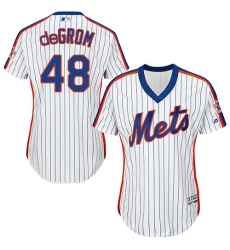 Women's Majestic New York Mets #48 Jacob deGrom Authentic White Alternate Cool Base MLB Jersey