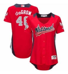 Women's Majestic New York Mets #48 Jacob deGrom Game Red National League 2018 MLB All-Star MLB Jersey