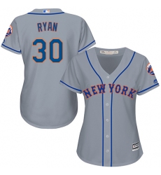 Women's Majestic New York Mets #30 Nolan Ryan Authentic Grey Road Cool Base MLB Jersey