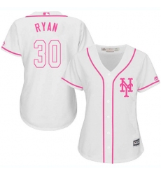 Women's Majestic New York Mets #30 Nolan Ryan Authentic White Fashion Cool Base MLB Jersey
