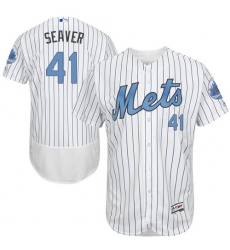 Men's Majestic New York Mets #41 Tom Seaver Authentic White 2016 Father's Day Fashion Flex Base MLB Jersey