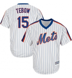 Youth Majestic New York Mets #15 Tim Tebow Authentic White Alternate Cool Base MLB Jersey