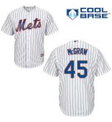 Men's Majestic New York Mets #45 Tug McGraw Replica White Home Cool Base MLB Jersey