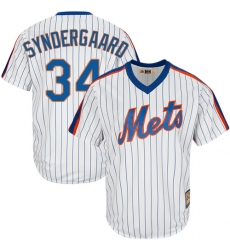 Men's Majestic New York Mets #34 Noah Syndergaard Replica White Cooperstown MLB Jersey