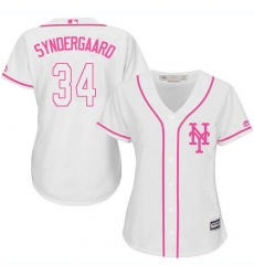 Women's Majestic New York Mets #34 Noah Syndergaard Replica White Fashion Cool Base MLB Jersey