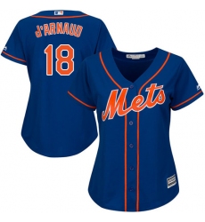 Women's Majestic New York Mets #18 Travis d'Arnaud Authentic Royal Blue Alternate Home Cool Base MLB Jersey