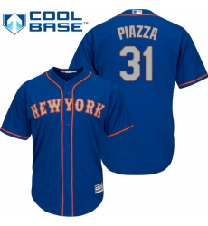 Youth Majestic New York Mets #31 Mike Piazza Authentic Royal Blue Alternate Road Cool Base MLB Jersey