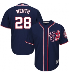 Men's Majestic Washington Nationals #28 Jayson Werth Replica Navy Blue Alternate 2 Cool Base MLB Jersey