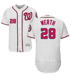 Men's Majestic Washington Nationals #28 Jayson Werth White Home Flex Base Authentic Collection MLB Jersey