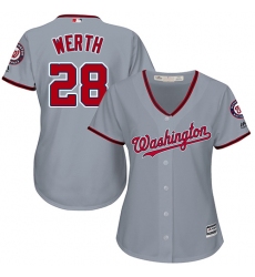 Women's Majestic Washington Nationals #28 Jayson Werth Authentic Grey Road Cool Base MLB Jersey