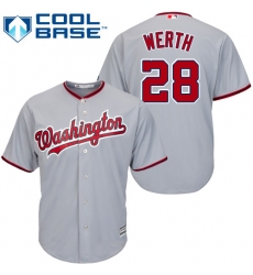 Youth Majestic Washington Nationals #28 Jayson Werth Authentic Grey Road Cool Base MLB Jersey