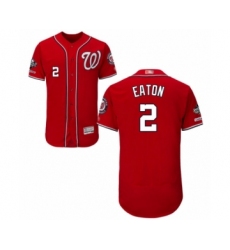 Men's Washington Nationals #2 Adam Eaton Red Alternate Flex Base Authentic Collection 2019 World Series Champions Baseball Jersey