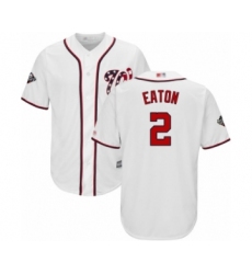 Youth Washington Nationals #2 Adam Eaton Authentic White Home Cool Base 2019 World Series Bound Baseball Jersey