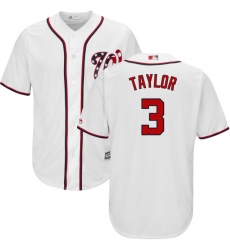 Youth Majestic Washington Nationals #3 Michael Taylor Authentic White Home Cool Base MLB Jersey