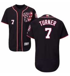 Men's Majestic Washington Nationals #7 Trea Turner Navy Blue Flexbase Authentic Collection MLB Jersey