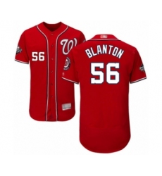 Men's Washington Nationals #56 Joe Blanton Red Alternate Flex Base Authentic Collection 2019 World Series Bound Baseball Jersey