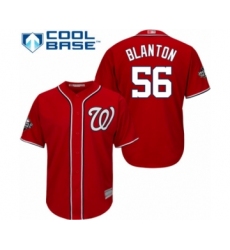 Youth Washington Nationals #56 Joe Blanton Authentic Red Alternate 1 Cool Base 2019 World Series Bound Baseball Jersey