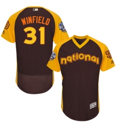 Men's Majestic San Diego Padres #31 Dave Winfield Brown 2016 All-Star National League BP Authentic Collection Flex Base MLB Jersey