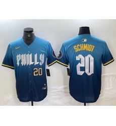Men's Philadelphia Phillies #20 Mike Schmidt Blue 2024 City Cool Base Jersey